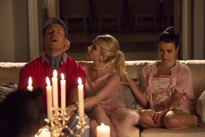 Emma Roberts, Glen Powell, Lea Michele