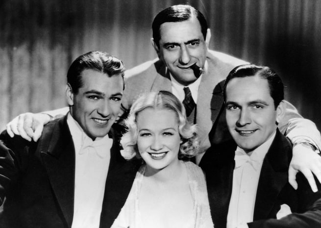 Ernst Lubitsch, Fredric March, Gary Cooper, Miriam Hopkins